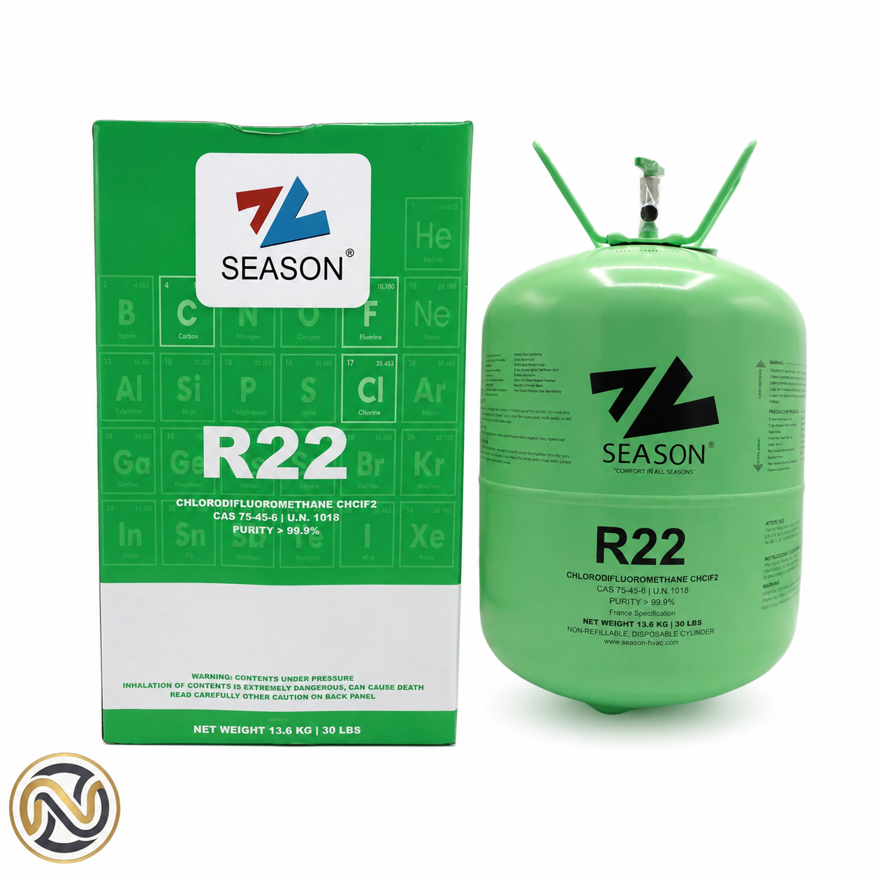 کپسول 13.6 کیلوگرمی گاز مبرد R-22 برند Season